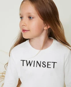 Cropped-Shirt Mit Sticklogo