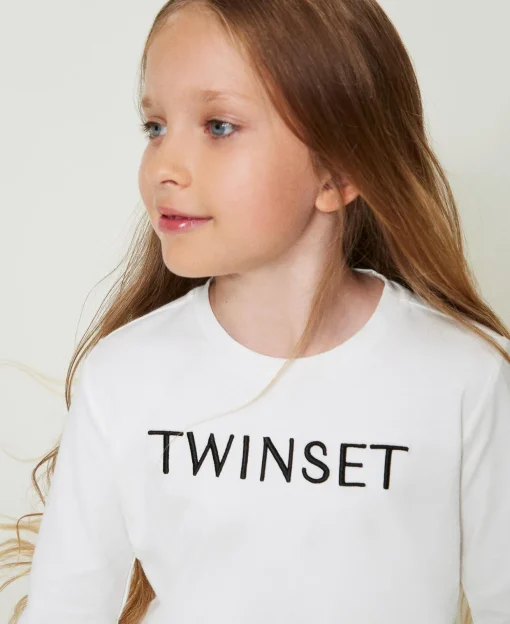 Cropped-Shirt Mit Sticklogo