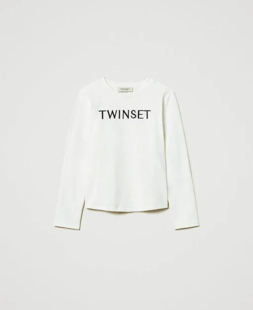 Cropped-Shirt Mit Sticklogo