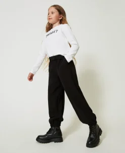 Cropped-Shirt Mit Sticklogo