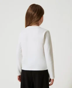 Cropped-Shirt Mit Sticklogo