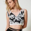 Crop-Top Aus Jacquard Aus Treeblend-Garn