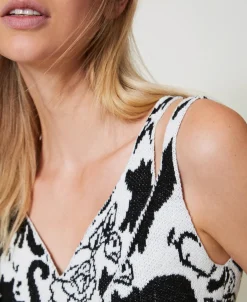 Crop-Top Aus Jacquard Aus Treeblend-Garn