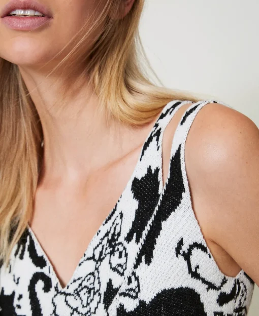 Crop-Top Aus Jacquard Aus Treeblend-Garn