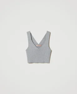 Crop-Top Aus Rippenstrick