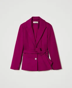 Einreihiger Blazer Mit Gürtel