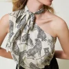 Einschultriges Jacquard-Top Mit Jaguarprint