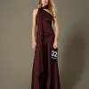 Einschultriges Maxikleid Aus Satin Aus Seidenmischung
