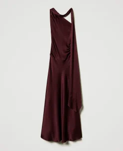 Einschultriges Maxikleid Aus Satin Aus Seidenmischung