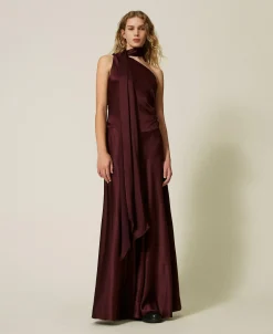 Einschultriges Maxikleid Aus Satin Aus Seidenmischung