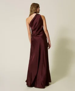 Einschultriges Maxikleid Aus Satin Aus Seidenmischung
