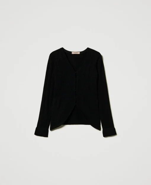Figurbetonte Jacke Mit Strickmustermix