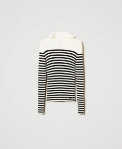 Figurbetonter Pullover Mit Streifen