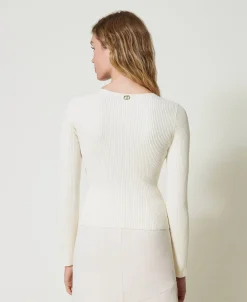 Figurbetonter Pullover Mit „Oval T“-Logo
