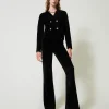 Flare-Fit-Strickhose Mit „Oval T“-Knöpfen
