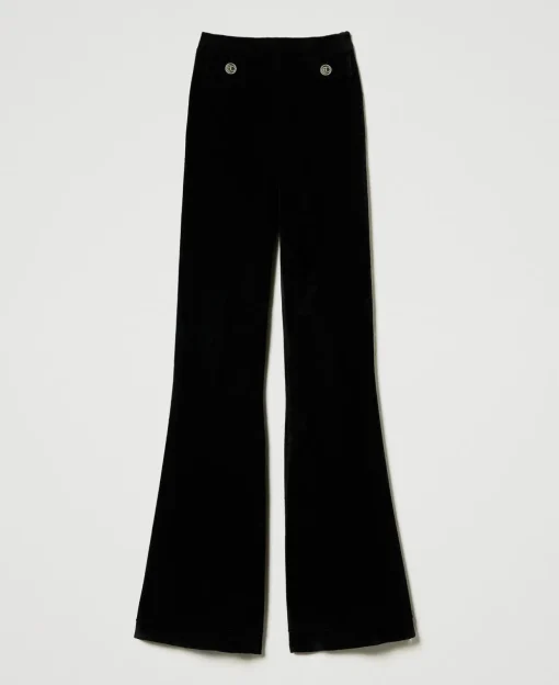 Flare-Fit-Strickhose Mit „Oval T“-Knöpfen