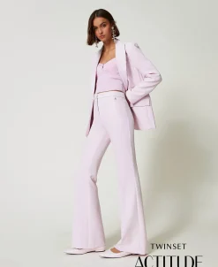 Flare-Hose Aus Crêpe-Cady