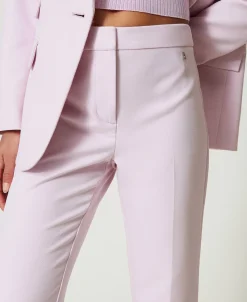 Flare-Hose Aus Crêpe-Cady