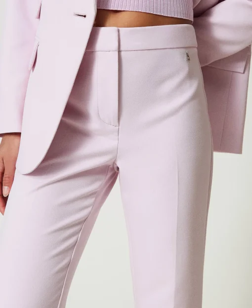 Flare-Hose Aus Crêpe-Cady