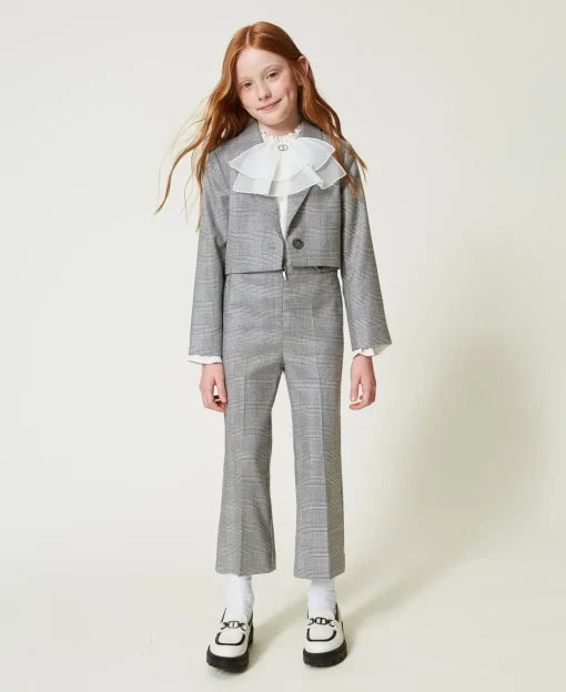 Flare-Hose Mit Prince-of-Wales-Muster