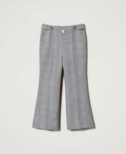 Flare-Hose Mit Prince-of-Wales-Muster