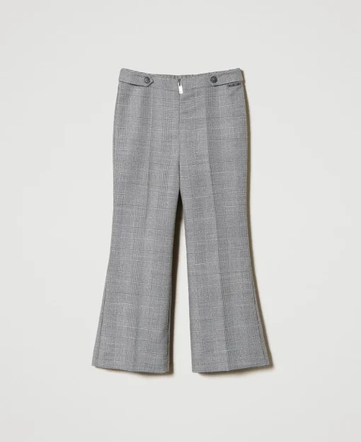 Flare-Hose Mit Prince-of-Wales-Muster