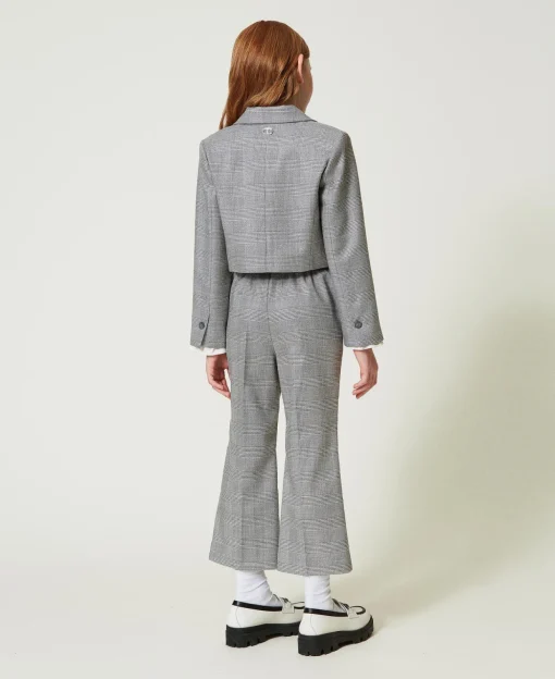 Flare-Hose Mit Prince-of-Wales-Muster