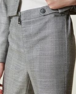 Flare-Hose Mit Prince-of-Wales-Muster