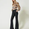 Flare-Jeans Mit Bügelfalte