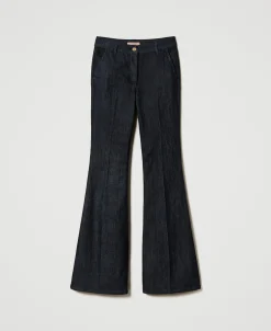 Flare-Jeans Mit Bügelfalte