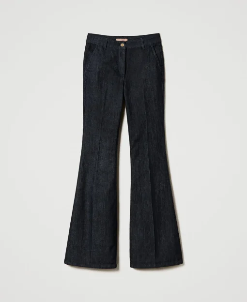 Flare-Jeans Mit Bügelfalte