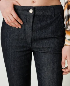 Flare-Jeans Mit Bügelfalte