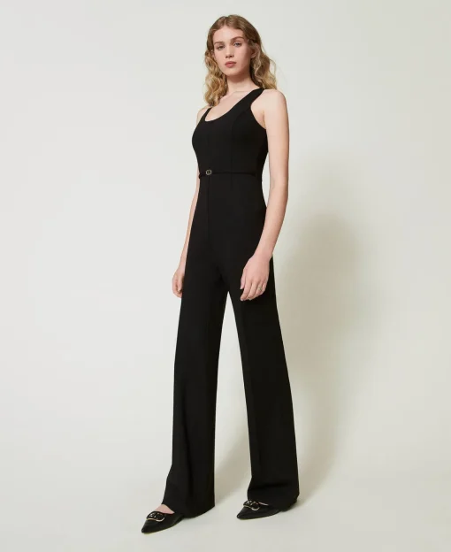 Flare-Jumpsuit Mit „Oval T“-Gürtel