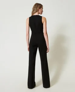 Flare-Jumpsuit Mit „Oval T“-Gürtel