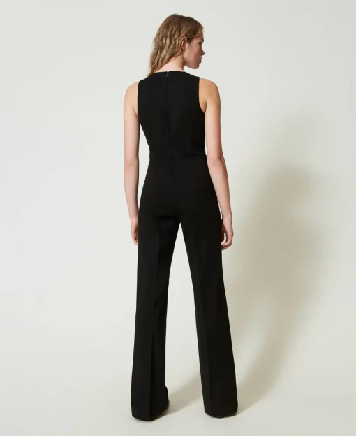 Flare-Jumpsuit Mit „Oval T“-Gürtel