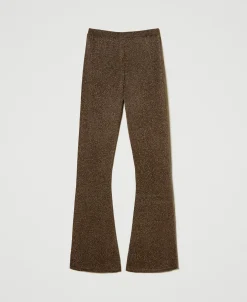 Flare-Strickhose Mit Lurex