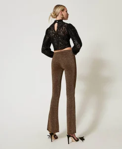Flare-Strickhose Mit Lurex