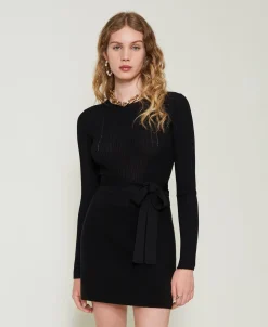 Gerippter Pullover Mit Schleife