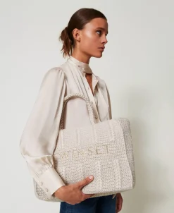 Gestrickter Shopper „Bohémienne“ Mit Logo