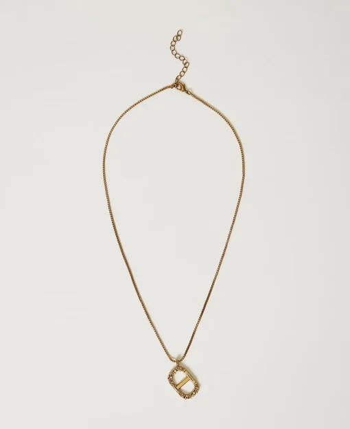 Halskette Mit Floralem Oval T