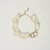 Halskette Mit Kettengliedern Aus Perlen Und Oval T