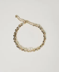 Halsnahe Kette Mit Strass Und Oval T