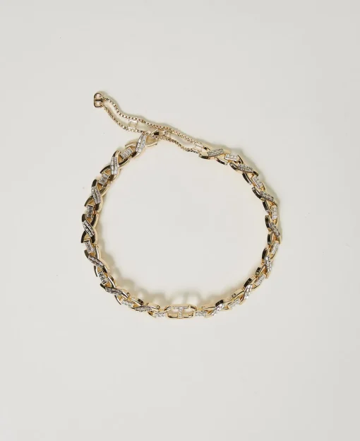 Halsnahe Kette Mit Strass Und Oval T