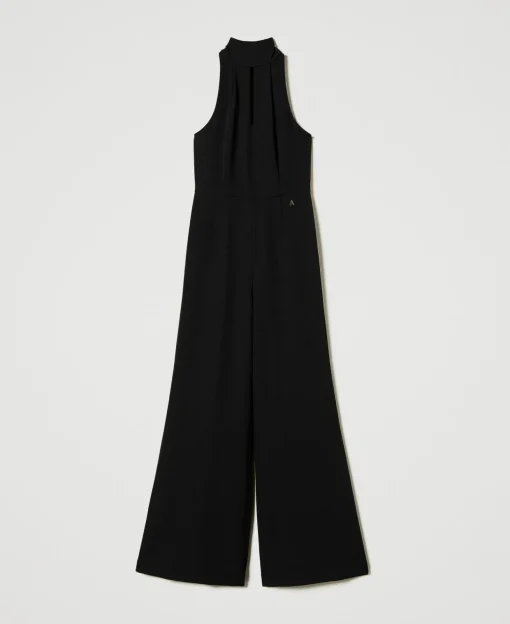 Halterneck-Jumpsuit Aus Crêpe-Cady