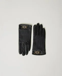 Handschuhe Aus Leder Mit Logo
