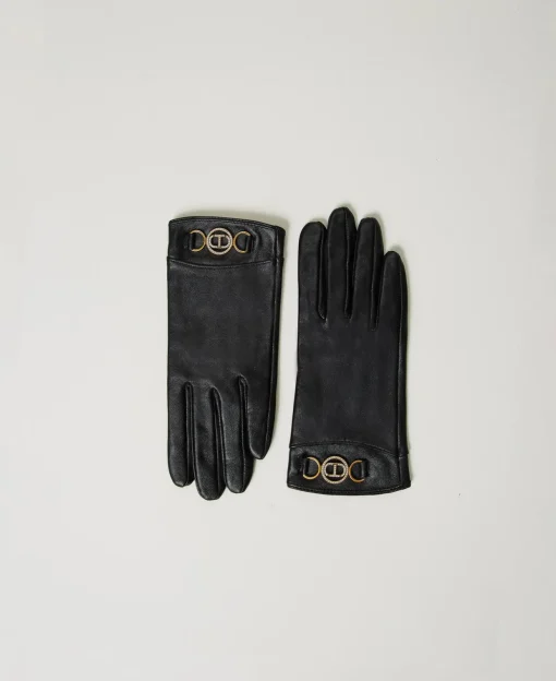 Handschuhe Aus Leder Mit Logo