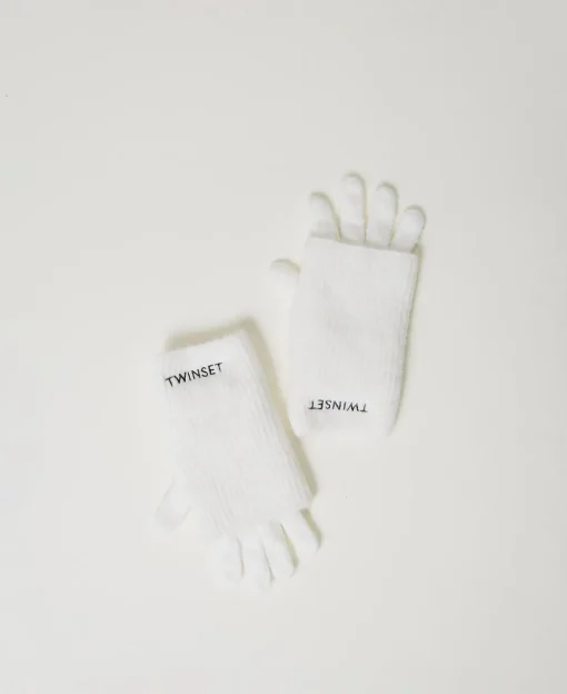 Handschuh-Set Aus Gestrick Mit Sticklogo