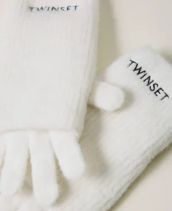 Handschuh-Set Aus Gestrick Mit Sticklogo