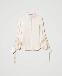 Hemd Aus Texturiertem Satin Mit Cut-outs