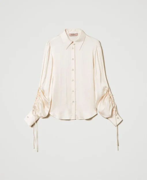 Hemd Aus Texturiertem Satin Mit Cut-outs